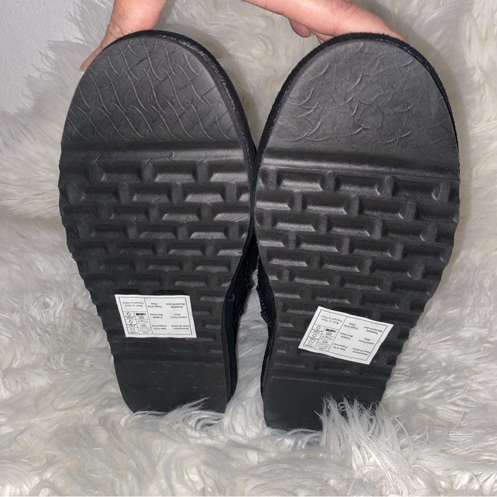 BearPaw Black Suede Sherpa Boots - Picture 5 of 10